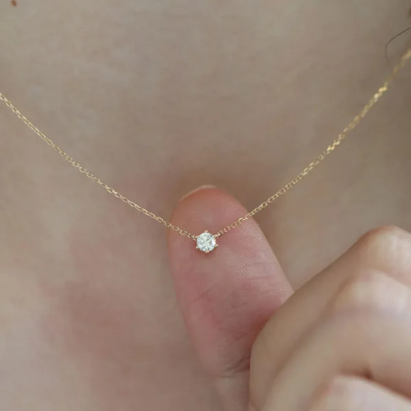 0.15 Carat Diamond Minimal Solitaire Necklace (3)