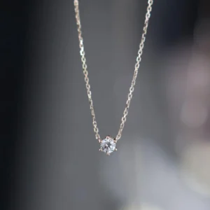 0.15 Carat Diamond Minimal Solitaire Necklace