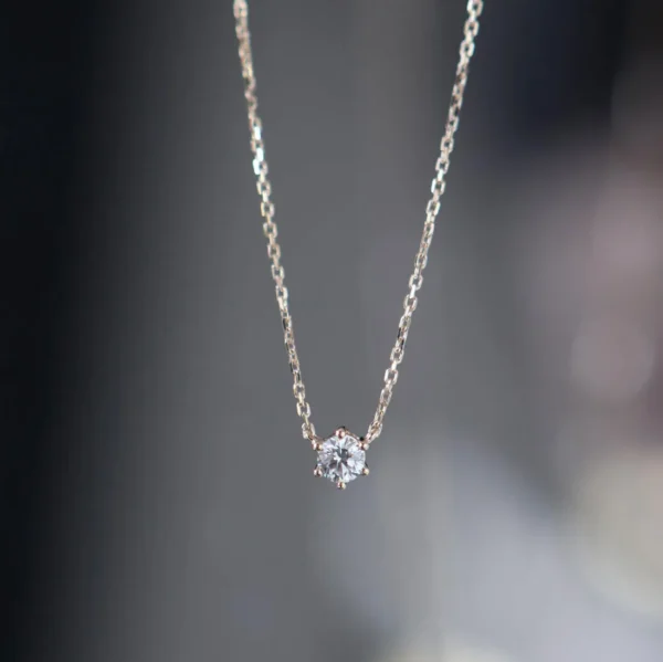 0.15 Carat Diamond Minimal Solitaire Necklace