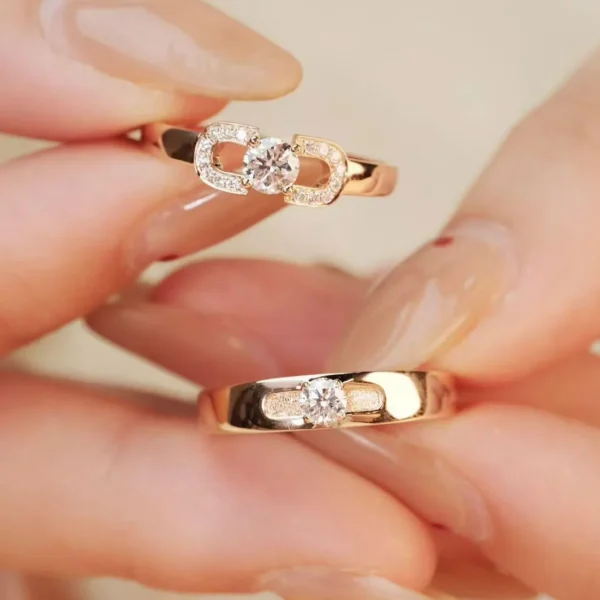 0.30 Carat Diamond Design Couple Wedding Bands (4)