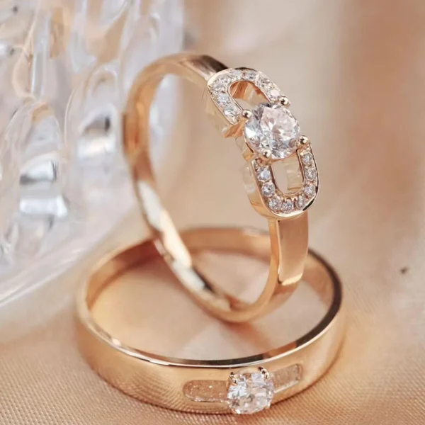 0.30 Carat Diamond Design Couple Wedding Bands
