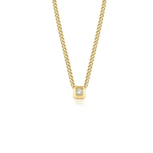 0.50 Carat Solitaire Diamond Cuban Chain Necklace