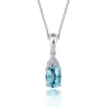 Blue Topaz Necklace with Diamonds