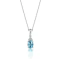 Blue Topaz Necklace with Diamonds