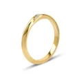 Curved Custom Design Yellow Gold Diamond Couple Rings
