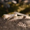 “Custom Design Baguette Diamond Couple Wedding Band Ring