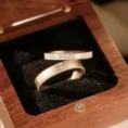 “Custom Design Baguette Diamond Couple Wedding Band Ring”
