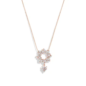 Designer Vintage Rose Gold Baguette Diamond Necklace
