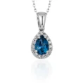 Diamond Drop London Blue Topaz Necklace (2)