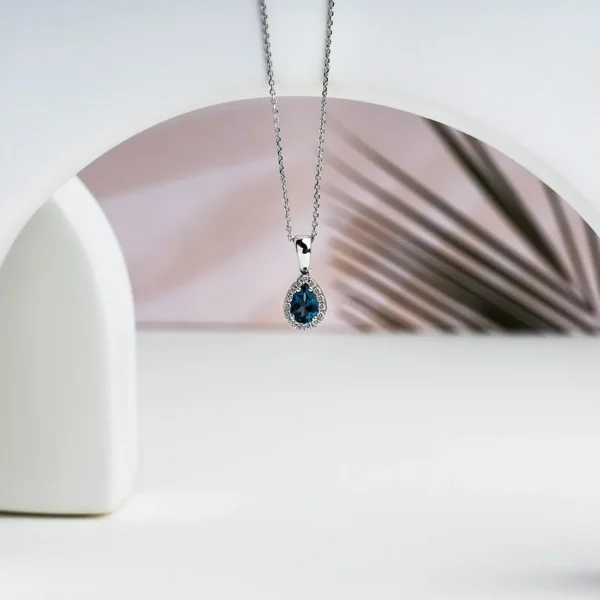 Diamond Drop London Blue Topaz Necklace (3)