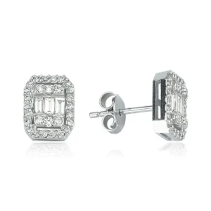 0.30 Carat Baguette Diamond Earrings