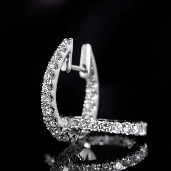 0.72 Carat Designer Diamond Hoop Earrings (3)