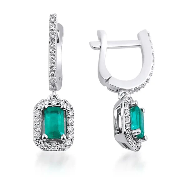 0.95 Carat Emerald Diamond Earrings (2)