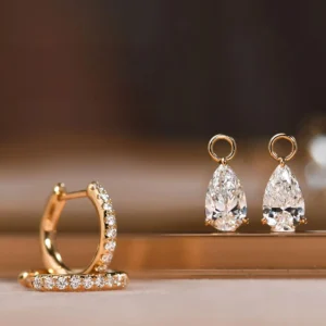 1.15 Carat Pear-Cut Diamond Hoop Earrings (2)