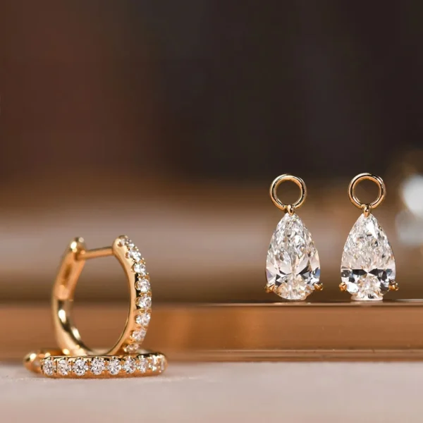 1.15 Carat Pear-Cut Diamond Hoop Earrings (2) 1.15 Carat Pear-Cut Diamond Hoop Earrings (2)