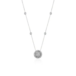 1.70 Carat Crown Diamond Designer Necklace