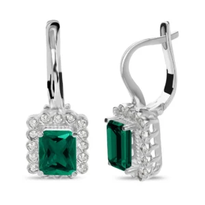 2.34 Carat Emerald and Diamond Earrings
